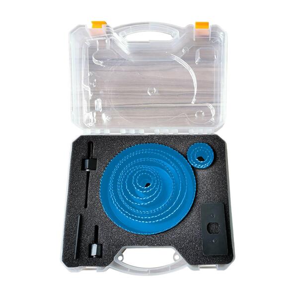 Sada vykružovacích korunek 14 dílů, 19-127mm, plastový box 1