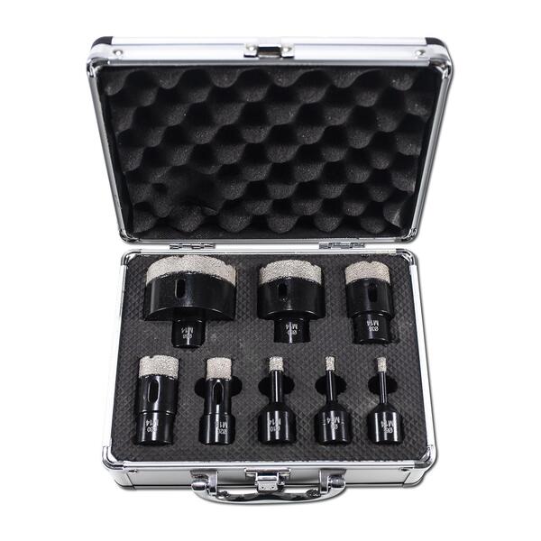 Sada vykružovacích diamantových korunek 8dílů//6-68m/box hliník 1