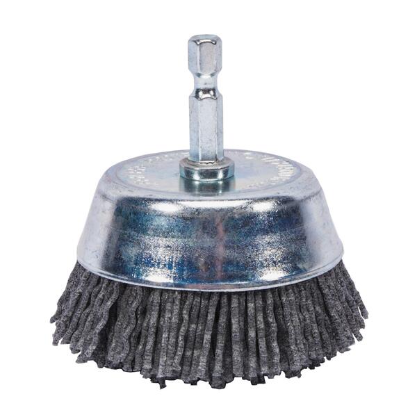 Kartáč nylon hrnkový,6hran.stopka,1/4",63mm, zr.80 1