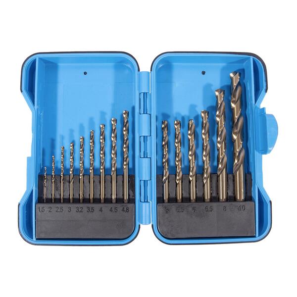 Sada vrtáků do kovu cobalt 1,5-10mm HSS-Co 5, 15 dílů, plastový obal 1