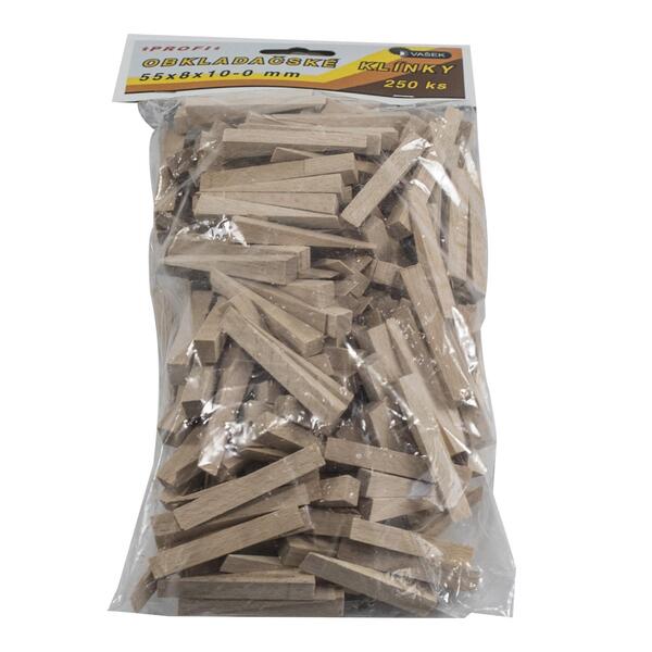 Klínky montážní dřevěné obkladačské 55x8x10mm, 1bal/250ks 1