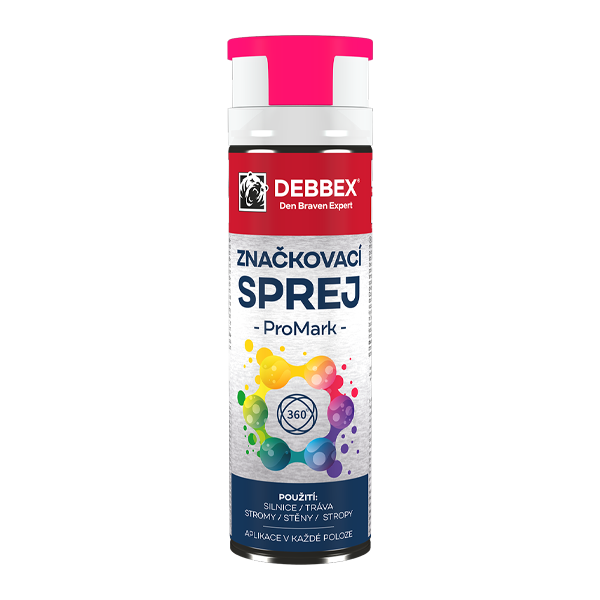 Sprej značkovací PRO MARK růžová 500ml DEBBEX Sprej značkovací PRO MARK růžová 500ml DEBBEX 1