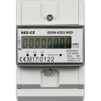 EDIN 6252 MID Fakturační elektroměr, MID, 5-80A, 1-tarif, 3-fázový, LCD displej, 4M/DIN 2
