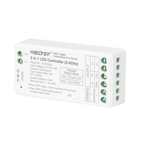 FUT035S+ LED přijímač 2v1 pro Jednobarevné/CCT pásky, Boxer 1