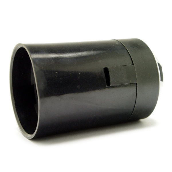 Objímka plastová E27, typ: 80 (1351-13000) - černá, hladká s čepičkou 1