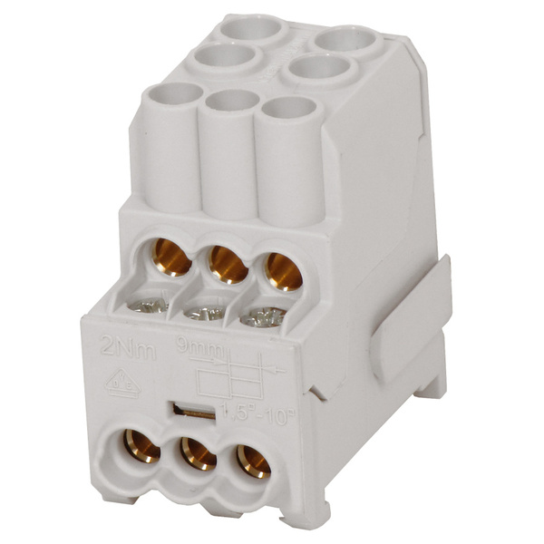 Blok pro rozdělení fází UVB 100 L, 1pól., 101A, 1000V, šedý, na DIN Blok pro rozdělení fází UVB 100 L, 1pól., 101A, 1000V, šedý, na DIN 1