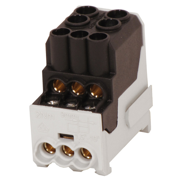 Blok pro rozdělení fází UVB 100 L S, 1pól., 101A, 1000V, černý, na DIN 1003201 Blok pro rozdělení fází UVB 100 L S, 1pól., 101A, 1000V, černý, na DIN 1003201 1