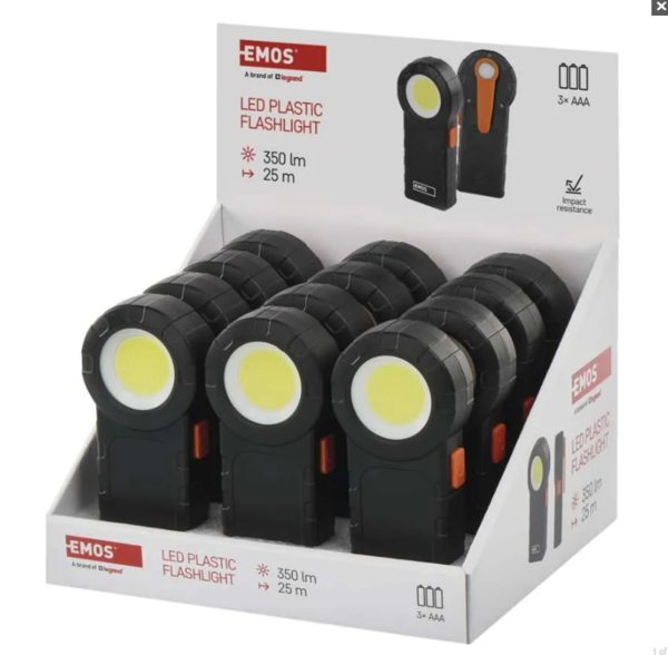 COB LED svítilna plastová, 3× AAA P4715 1