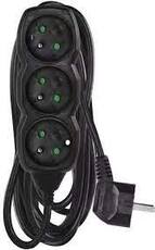 Prodlužovací kabel 5m 3 zásuvky černý 1,5mm2 PC0315R