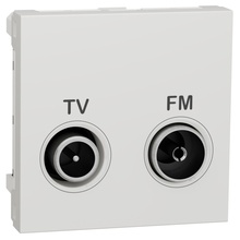 Schneider NU345318 Unica Zásuvka TV/R průběžná 1,5 dB, 2M, Bílá