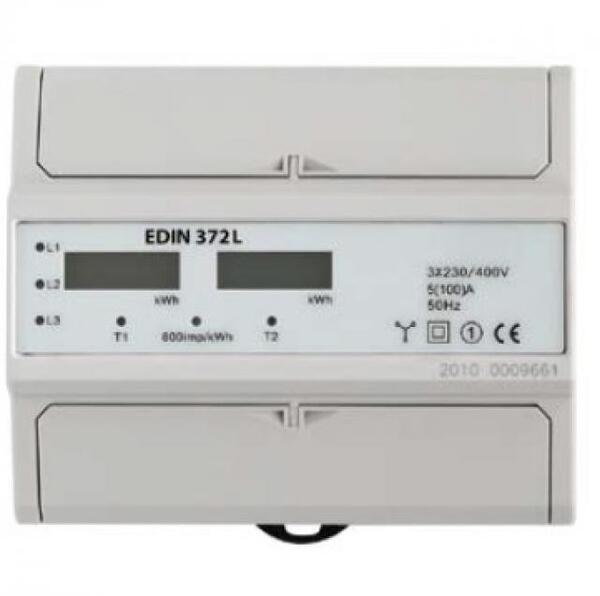 Elektroměr 5-100A,2-tarif,3-fázový,LCD displej,7M/DIN EDIN 372L 1